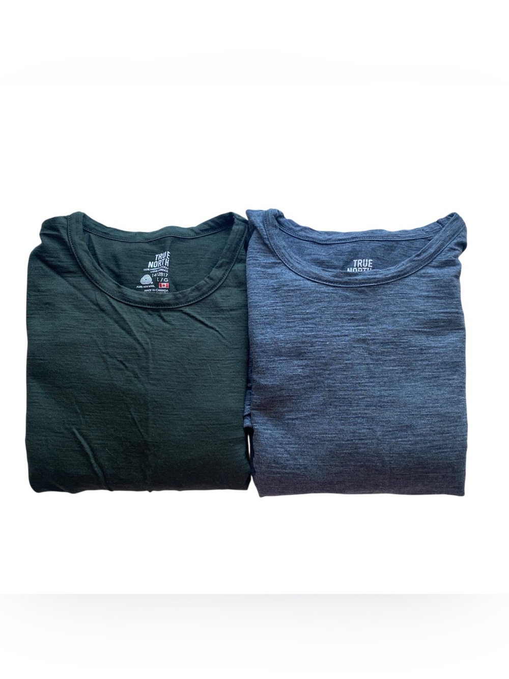 True North Lot 2 Baselayer Shirt Men Large Gray Green 100% Merino Wool Outdoor